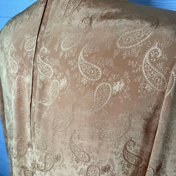 Vintage 80’s mustard gold paisley blouse with draped neckline size medium - Picture 6 of 6